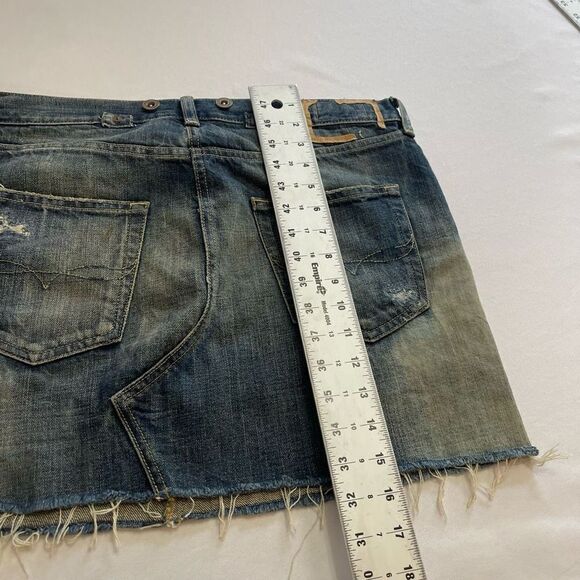 Polo Ralph Lauren VTG Distressed Destroyed Denim Skirt Size 30 - Picture 6 of 12